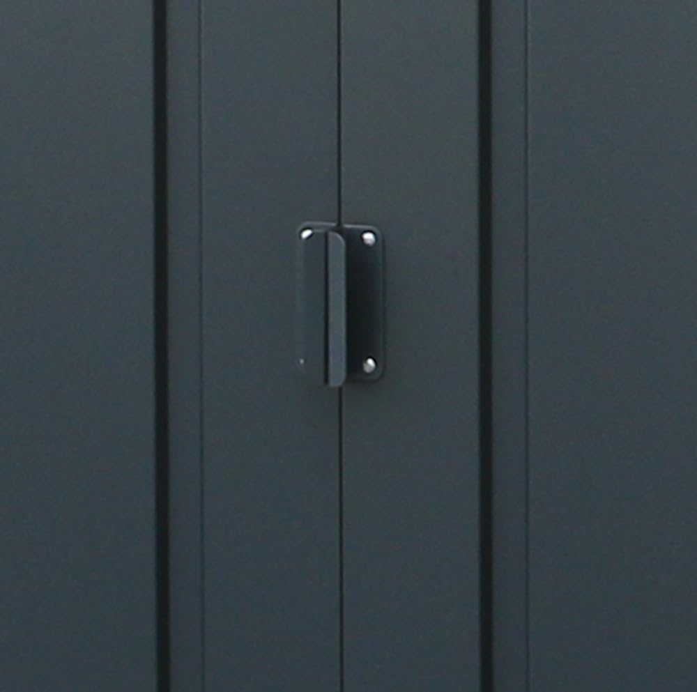 8 x 8 ft Outdoor Metal Garden Storage Shed with Galvanized Steel Construction, Reinforced Roof, Sliding Doors & Ventilation