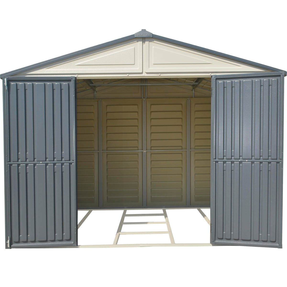 10.5 x 8 ft Outdoor Garden Storage Shed with Metal Foundation Kit, Steel-Reinforced Roof, Windows & Dual Ventilation