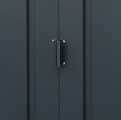 8 x 8 ft Outdoor Metal Garden Storage Shed with Galvanized Steel Construction, Reinforced Roof, Sliding Doors & Ventilation