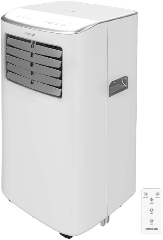 Cecotec ForceClima 7400 Soundless Touch Portable Air Conditioner, Remote Control and Touch Control, 7000 BTU, LED Display, 4 Modes, 2 Speed, Coverage up to 15 m²