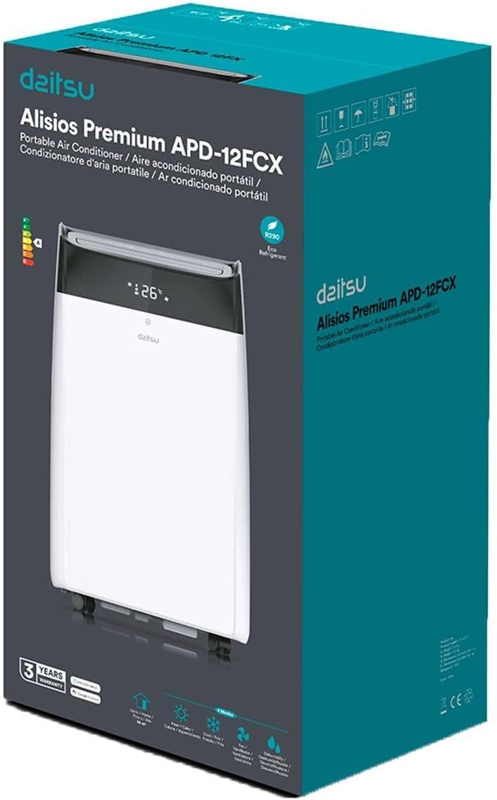 Daitsu Alisios Premium APD12FCX Aire Acondicionado Portátil con Bomba de Calor WiFi 3009 Fridge