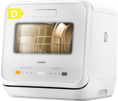 COMFEE‘ Table Top Dishwasher, Mini Countertop Dishwasher with 6+3 Programs, Steam Wash, Baby Care & Fruit Wash, No plumbing, Delay Start, 72H Storage, Perfect for Singles or Couples