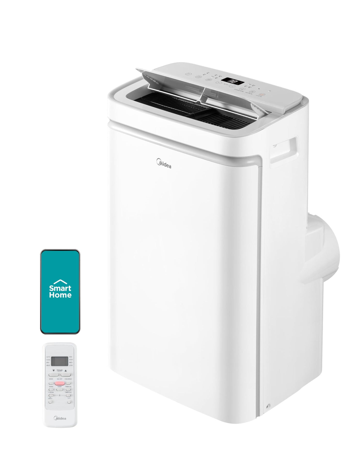 MIDEA 9000 BTU Silent Mobile Air Conditioner with Evacuation | 4 in 1: Air Conditioning, Ventilation, Dehumidification, Sleep | Portable Air Conditioner with App Control & Remote Control | Window Kit Included