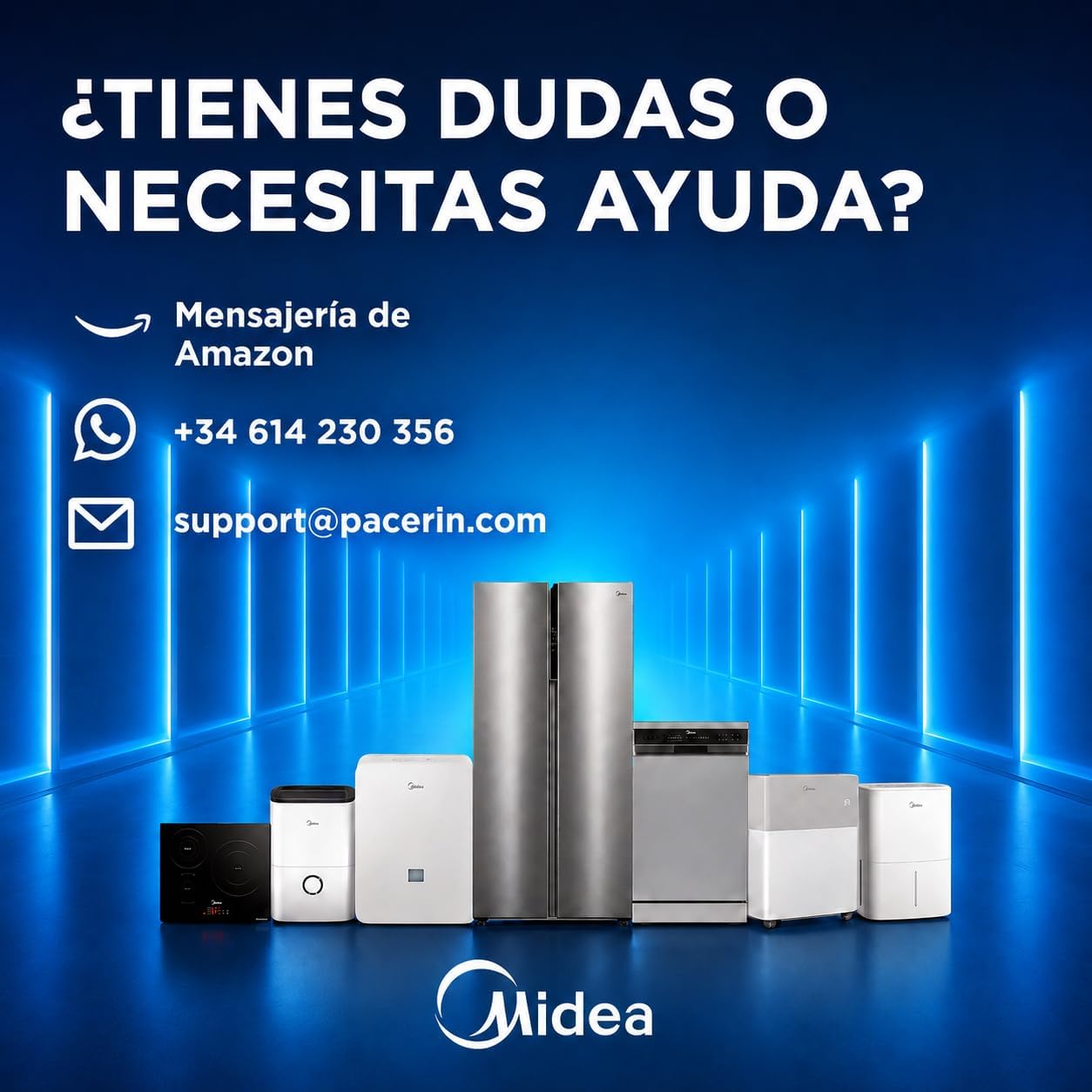 MIDEA 9000 BTU Silent Mobile Air Conditioner with Evacuation | 4 in 1: Air Conditioning, Ventilation, Dehumidification, Sleep | Portable Air Conditioner with App Control & Remote Control | Window Kit Included