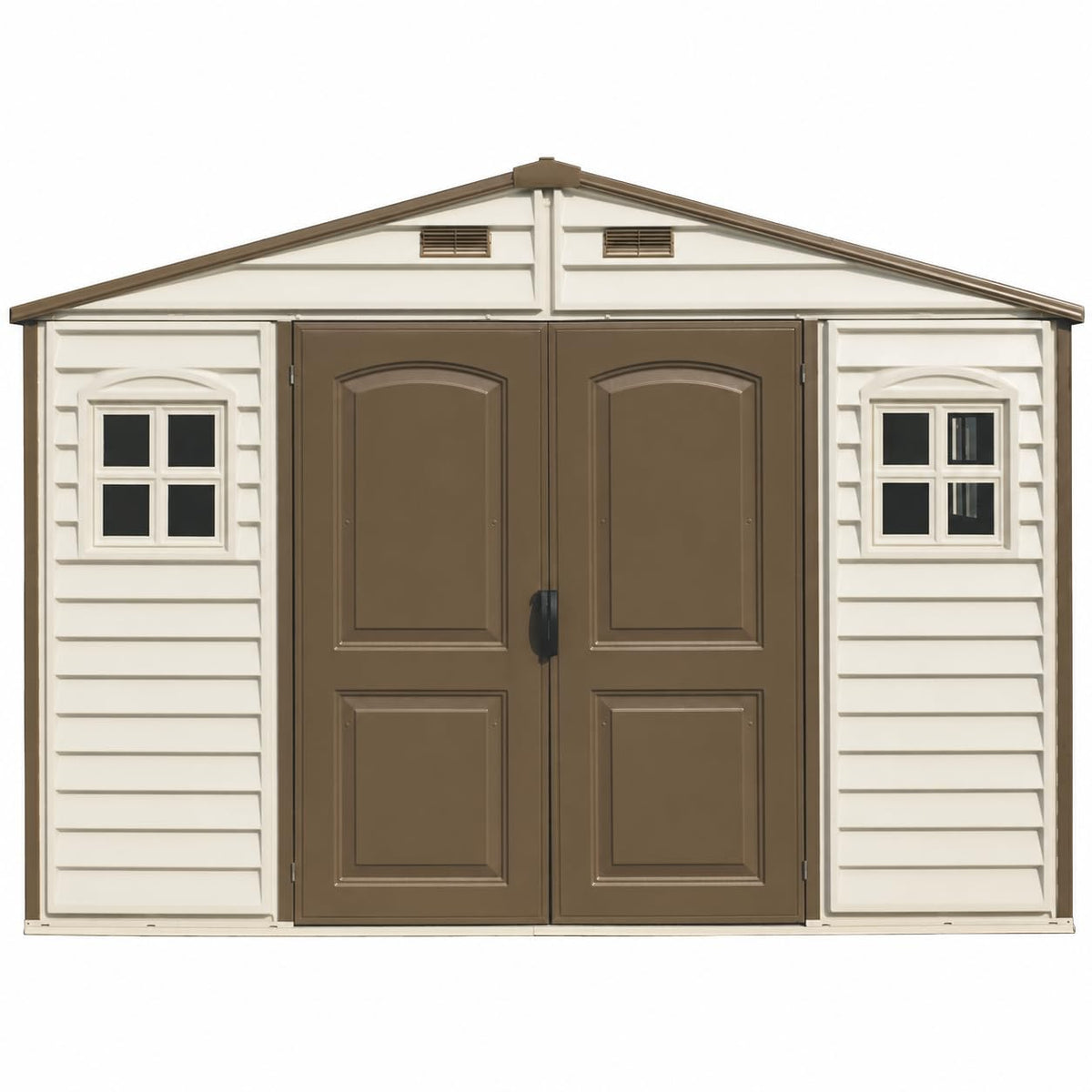 10 x 8 ft Outdoor Garden Storage Shed with Metal Foundation Kit, Steel-Reinforced Roof, Windows & Ventilation System