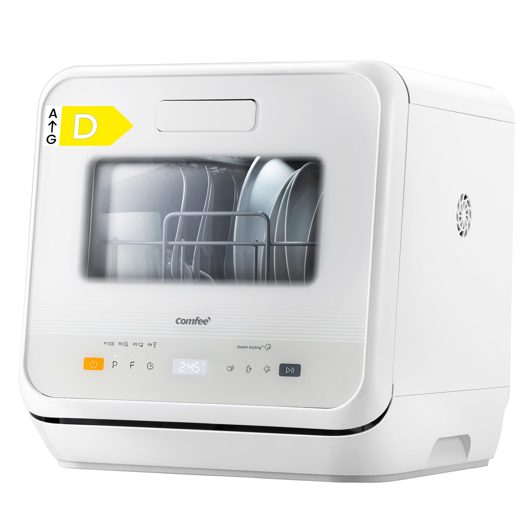 COMFEE‘ Table Top Dishwasher, Mini Countertop Dishwasher with 6+3 Programs, Steam Wash, Baby Care & Fruit Wash, No plumbing, Delay Start, 72H Storage, Perfect for Singles or Couples