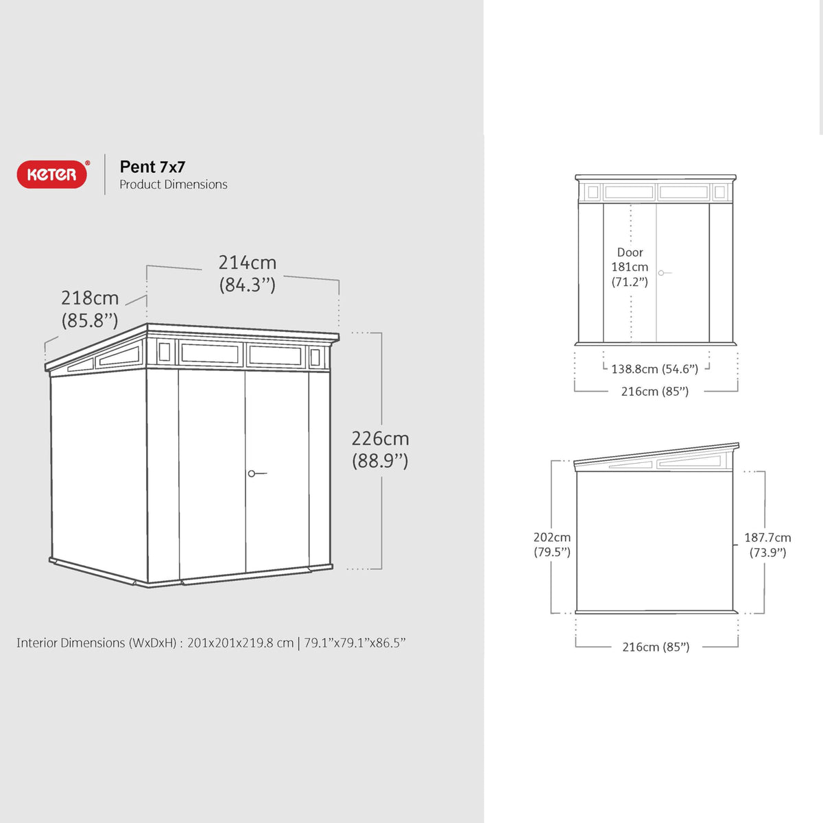 7 x 7 ft Outdoor Garden Storage Shed with Steel-Reinforced Roof, Lockable Double Doors & Weather-Resistant Composite Construction