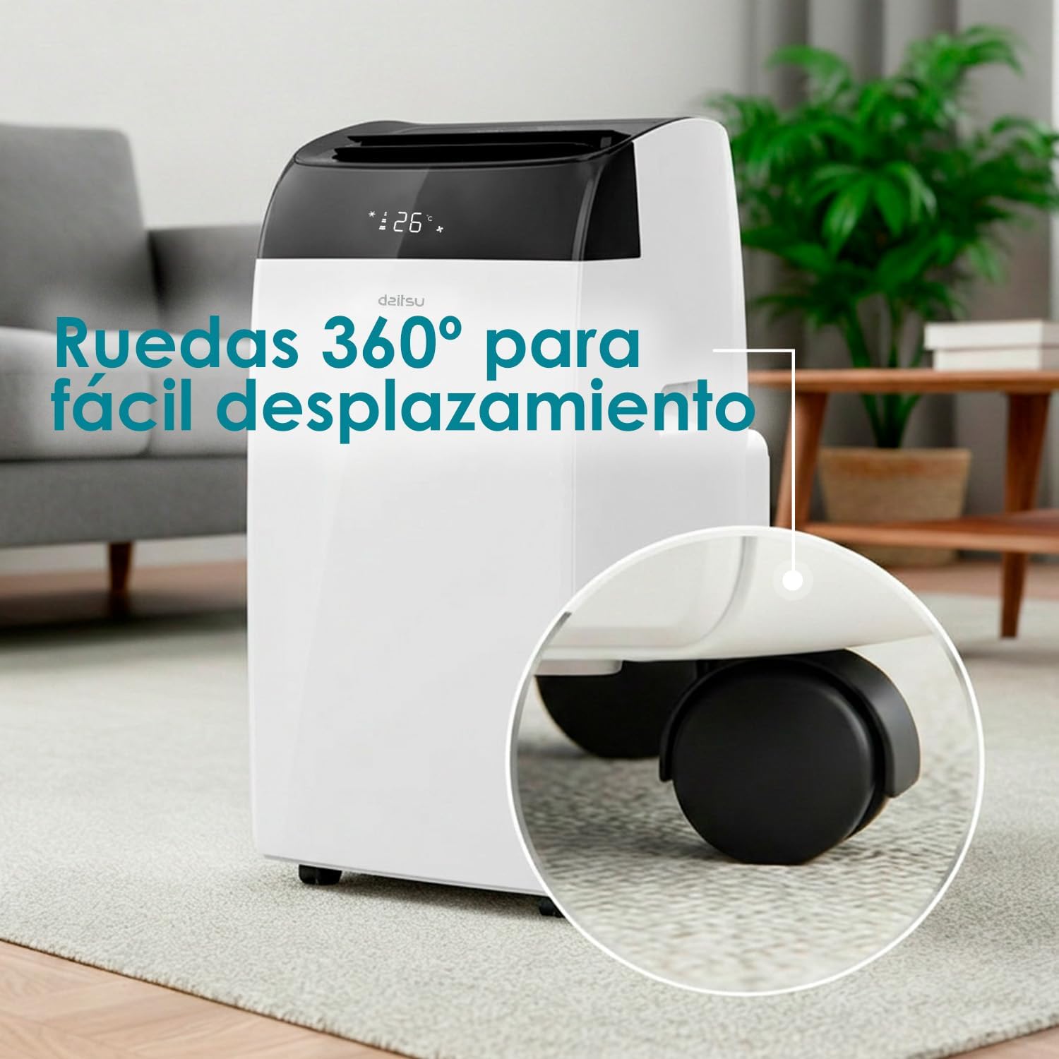 Daitsu Alisios Premium APD12FCX Aire Acondicionado Portátil con Bomba de Calor WiFi 3009 Fridge