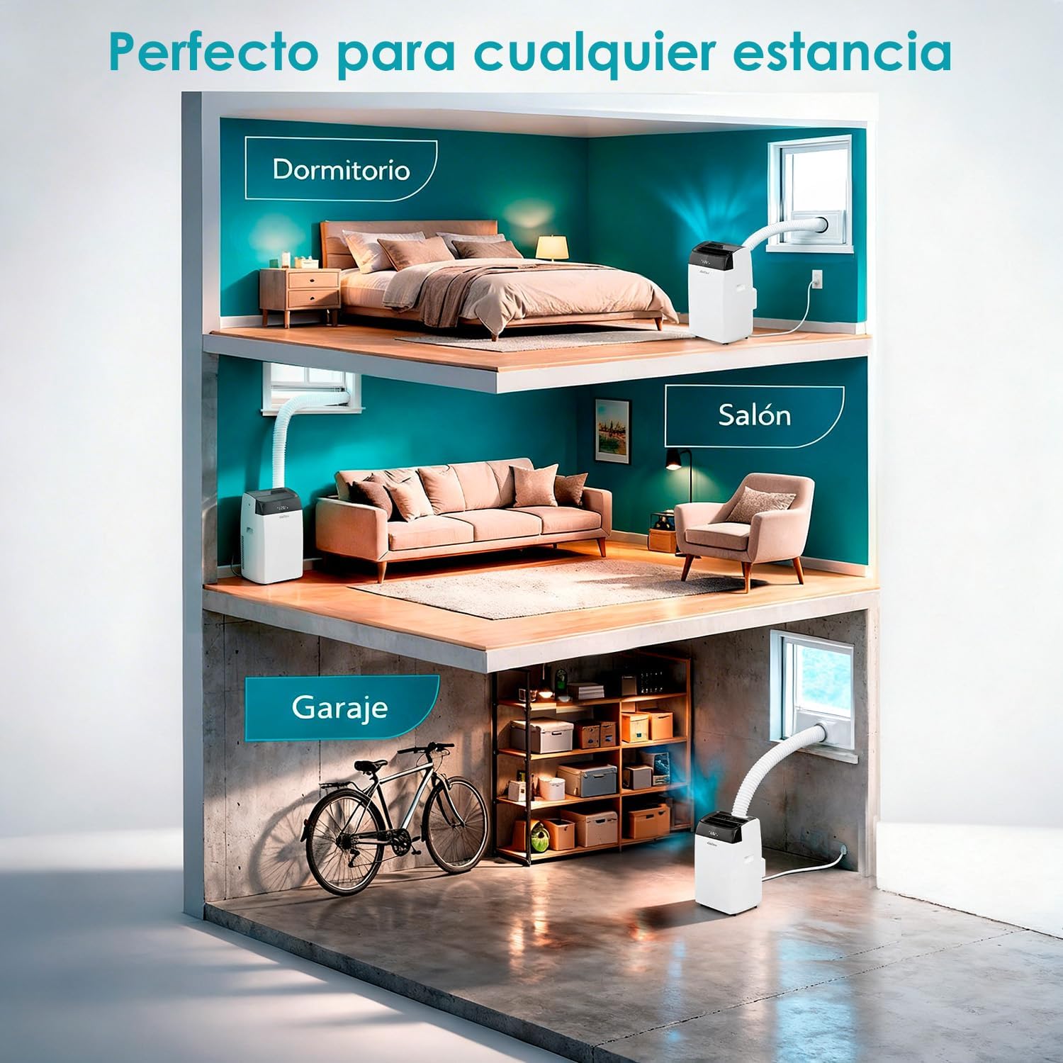 Daitsu Alisios Premium APD12FCX Aire Acondicionado Portátil con Bomba de Calor WiFi 3009 Fridge