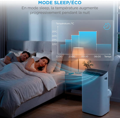MIDEA 9000 BTU Silent Mobile Air Conditioner with Evacuation | 4 in 1: Air Conditioning, Ventilation, Dehumidification, Sleep | Portable Air Conditioner with App Control & Remote Control | Window Kit Included