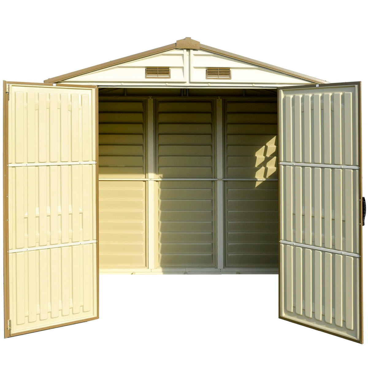 8 x 6 ft Plastic Garden Storage Shed with Fixed Window, Metal Foundation Kit & Steel-Reinforced Roof Structure