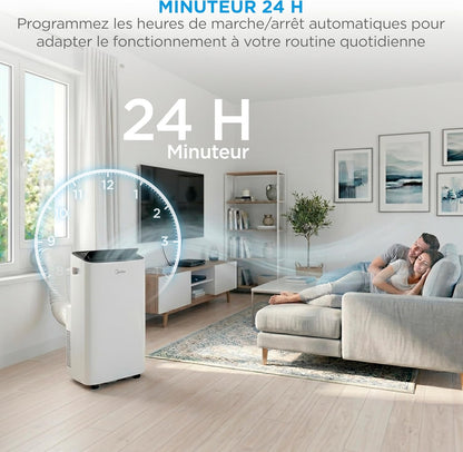 MIDEA Silent Mobile Air Conditioner 12000 BTU with Evacuation | 4 in 1: Air Conditioning, Ventilation, Dehumidification, Sleep | Portable Air Conditioner with App Control & Remote Control | Window Kit Included