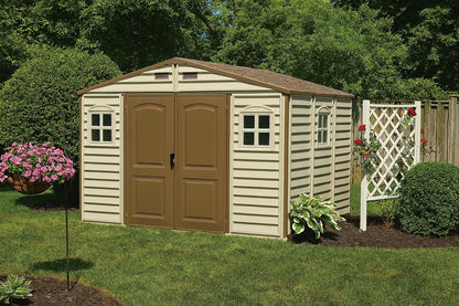 10 x 8 ft Outdoor Garden Storage Shed with Metal Foundation Kit, Steel-Reinforced Roof, Windows & Ventilation System